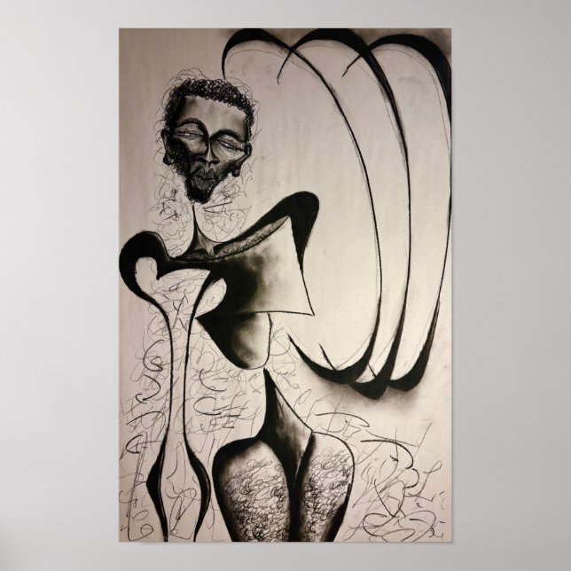 Poster dessin au fusain (Devant)