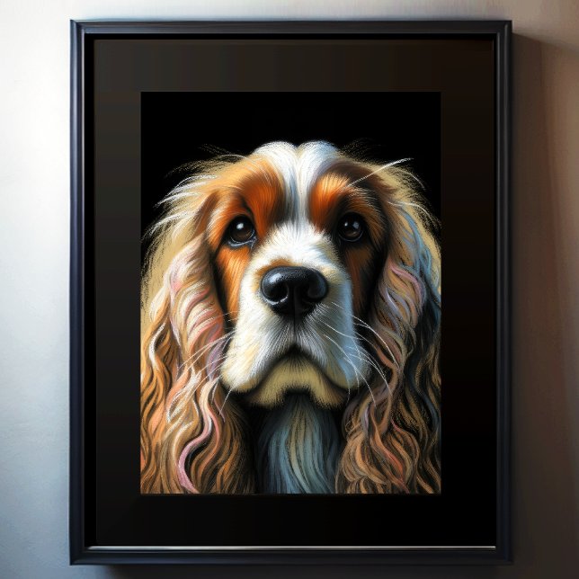 Poster Dessin au pastel dur Cocker Spaniel (Créateur téléchargé)