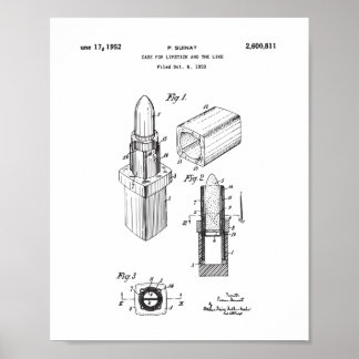 Poster Dessin Brevet à lèvres, Décor Chambre Femme