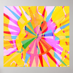 Poster dessin créatif Abstrait, arrière - plan coloré.