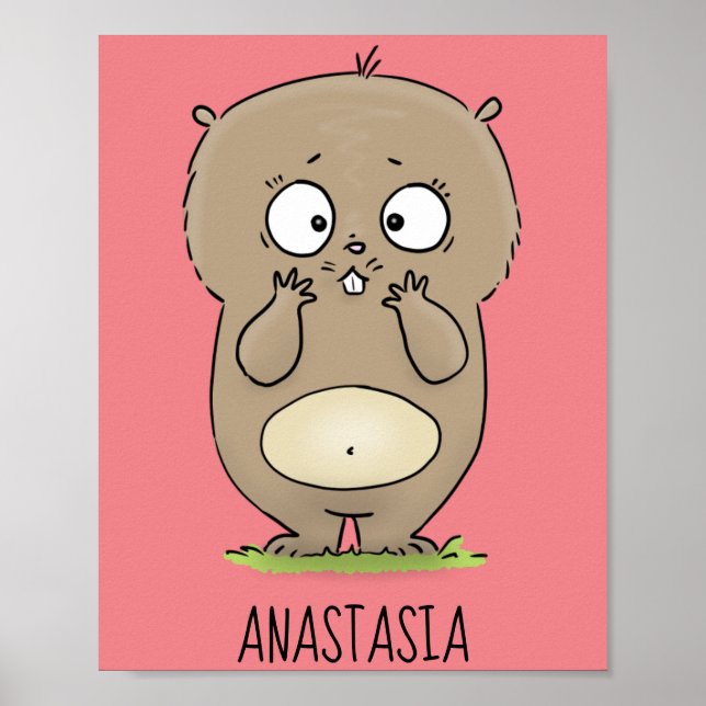 Poster Dessin d'adorable hamster (Devant)