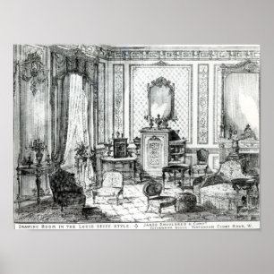 Poster Dessin dans le style Louis Seize