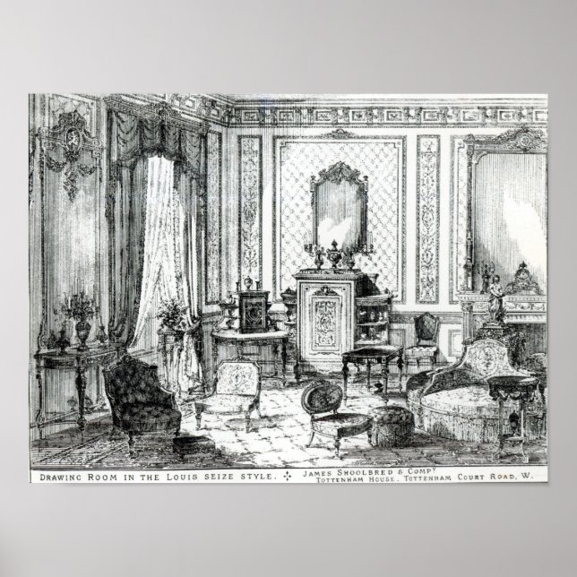 Poster Dessin dans le style Louis Seize (Devant)