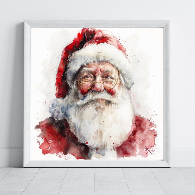 Poster Dessin d'aquarelle du Père Noël (Créateur téléchargé)