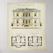 Dessin d'architecture vintage Paris France n° 4