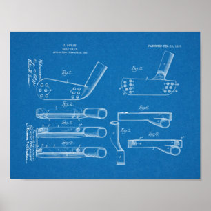 Poster Dessin d'art du club de golf 1907