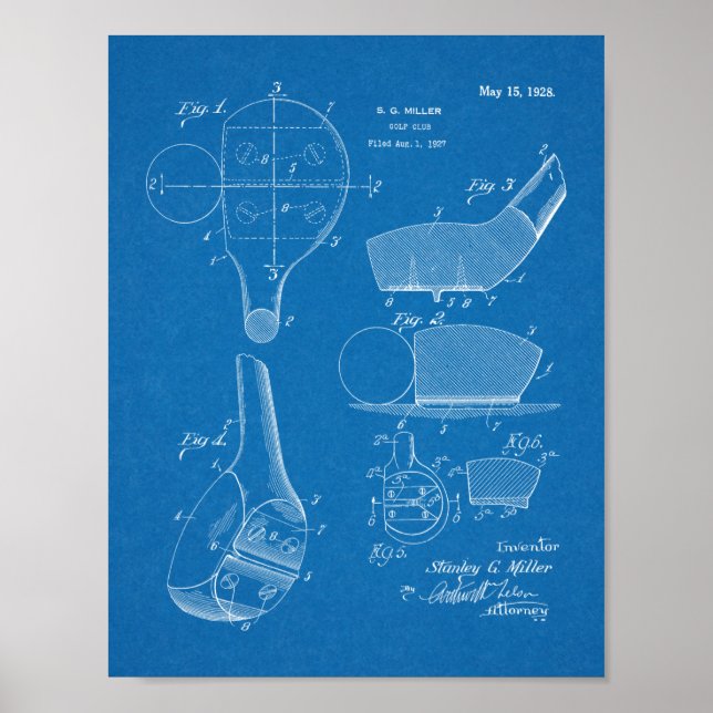 Poster Dessin d'art du club de golf 1928 (Devant)