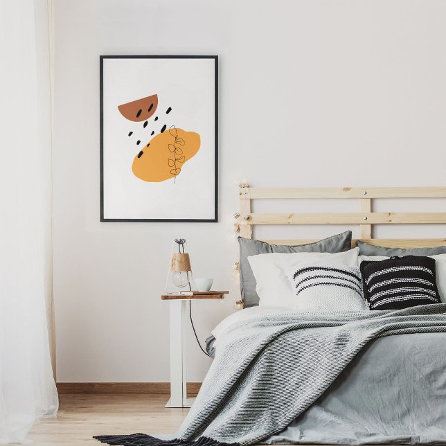 Poster Dessin d'art minimaliste Abstrait face (Minimalist Abstract Face Portrait Line Art Drawing Poster)