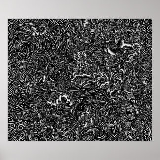 Poster Dessin d'art original 'Black Doodle'