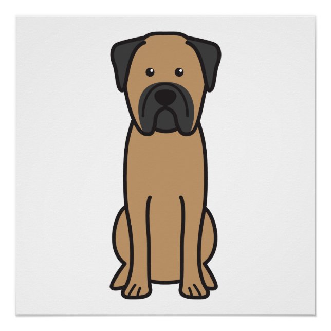 Poster Dessin de Chien Bullmastiff (Devant)
