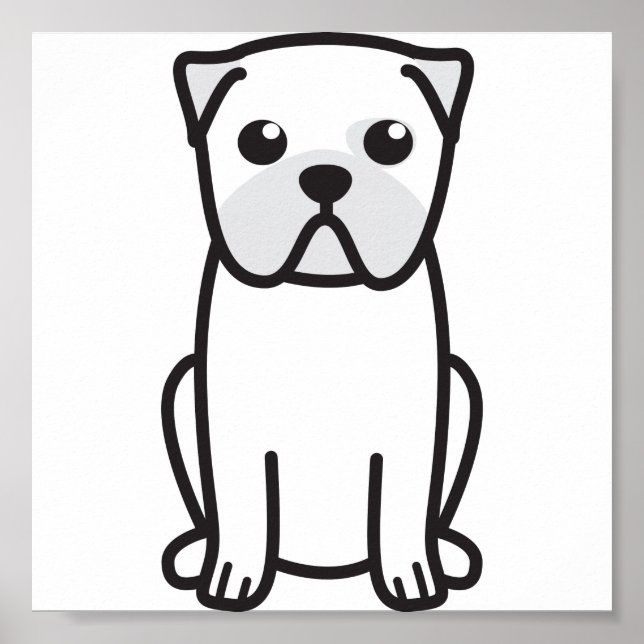 Poster Dessin de chien carlin (Devant)