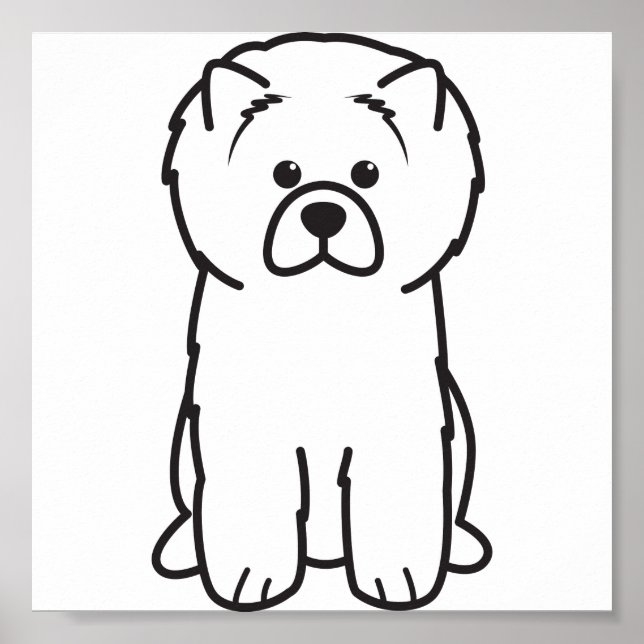 Poster Dessin de Chien Chow Chow (Devant)