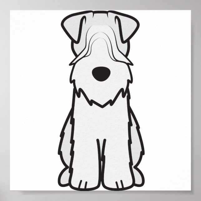 Poster Dessin de chien de Terrier roux (Devant)