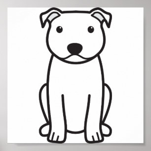 Poster Dessin de Chien du Staffordshire Bull Terrier