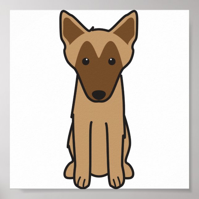 Poster Dessin de Chien Malinois (Devant)