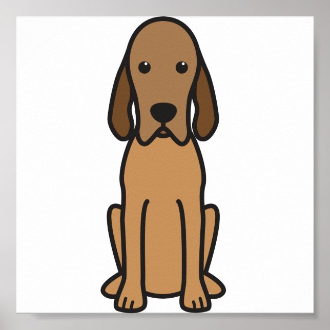 Poster Dessin de chien rouge (Devant)