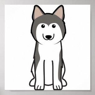 Poster Dessin de Chien Sibérie Husky