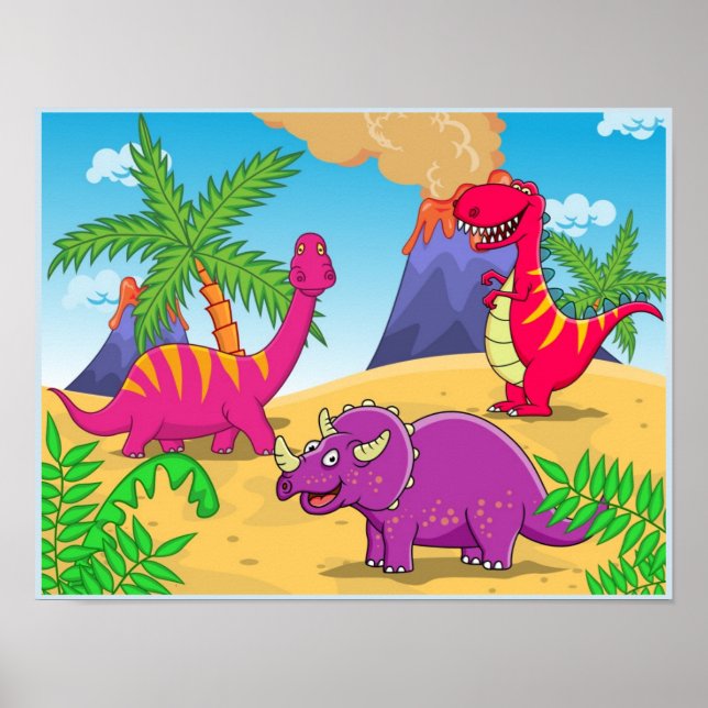 Poster Dessin de Dinosaur (Devant)