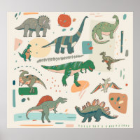 Dessin de Dinosaur : jeu d'illustrations vintage.