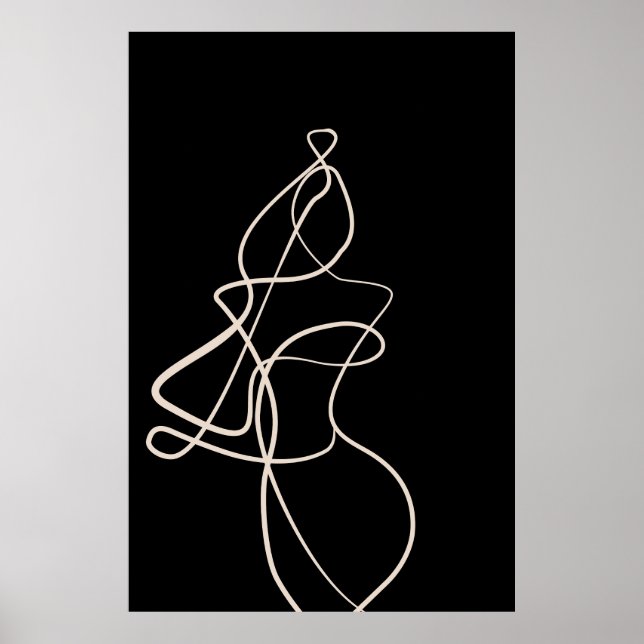 Poster Dessin de femme. Line Art (Devant)