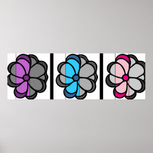 Poster Dessin de fleurs