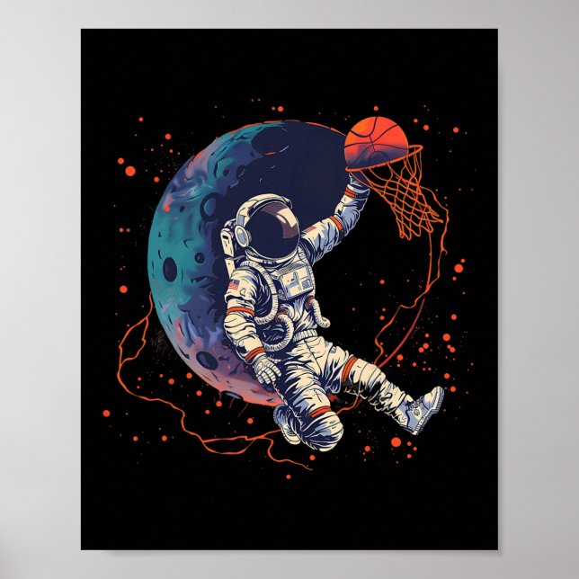 Poster Dessin de l'astronaute Sketter Player (Devant)
