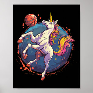 Poster Dessin de licorne squelette amateur de cerceau squ