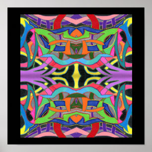 Poster Dessin de ligne moderne Gras Manly Coloré