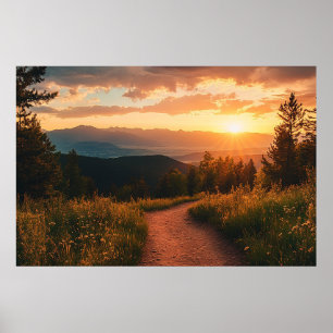 Poster Dessin de montagne du Colorado pour salon