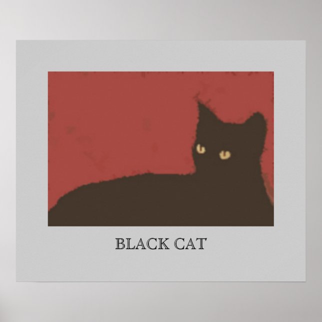 Poster Dessin de mur de chat (Devant)