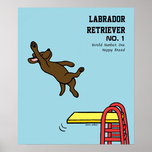 Poster Dessin de plongée au chocolat Labrador (Devant)