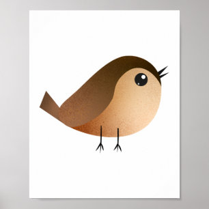 Poster Dessin d'Oiseau de Bruant