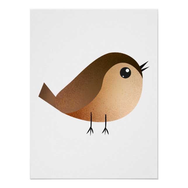Poster Dessin d'Oiseau de Bruant (Devant)