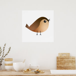 Poster Dessin d'Oiseau de Bruant