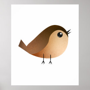 Poster Dessin d'Oiseau de Bruant