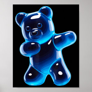 Poster Dessin d'ours gummy drôle pour hommes femmes enfan