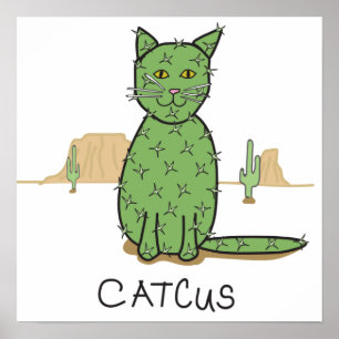 Poster Dessin drôle de cactus de "Catcus"