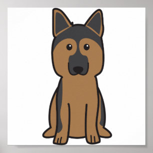 Poster Dessin du chien berger allemand