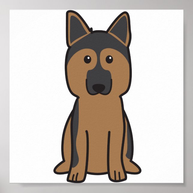 Poster Dessin du chien berger allemand (Devant)