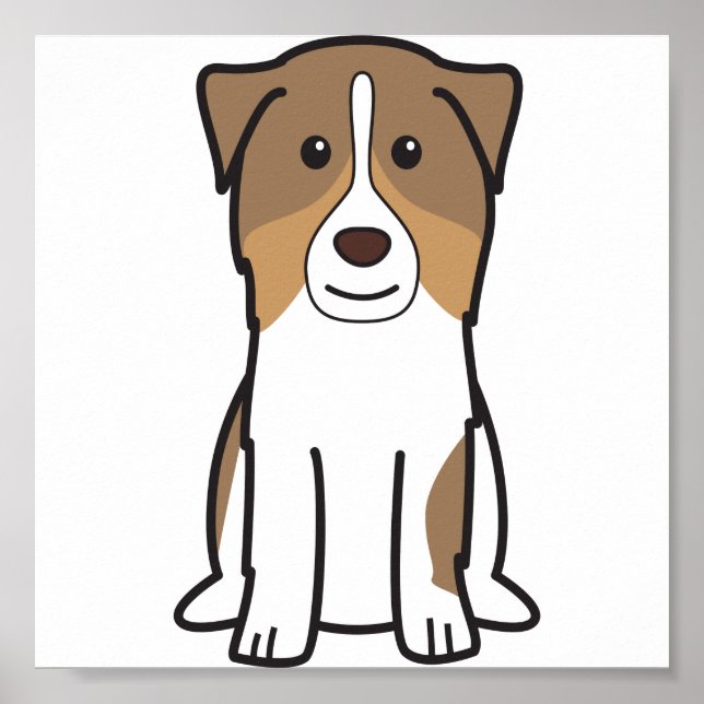 Poster Dessin du chien berger australien (Devant)