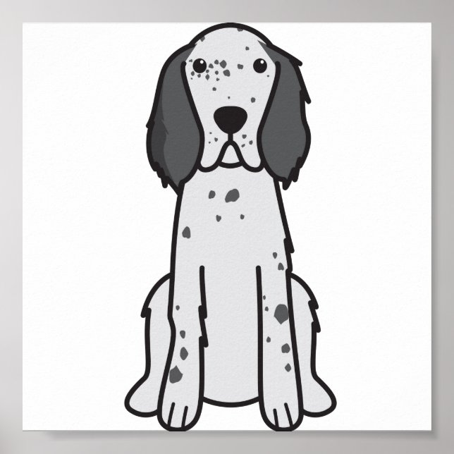 Poster Dessin du chien de Setter anglais (Devant)