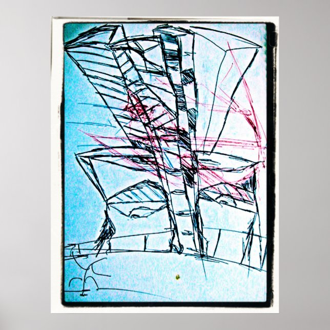 Poster Dessin du noeud de la ville (Devant)