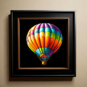 Poster Dessin dur Pastel Ballons colorés à air chaud
