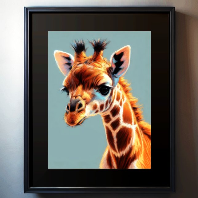 Poster Dessin dur Pastel Giraffe (Créateur téléchargé)