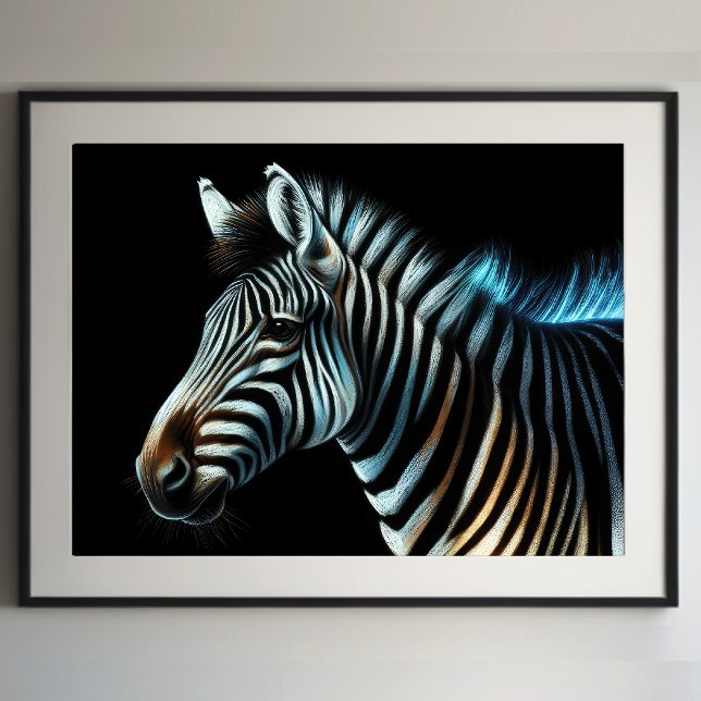 Poster Dessin dur Pastel Zebra (Créateur téléchargé)