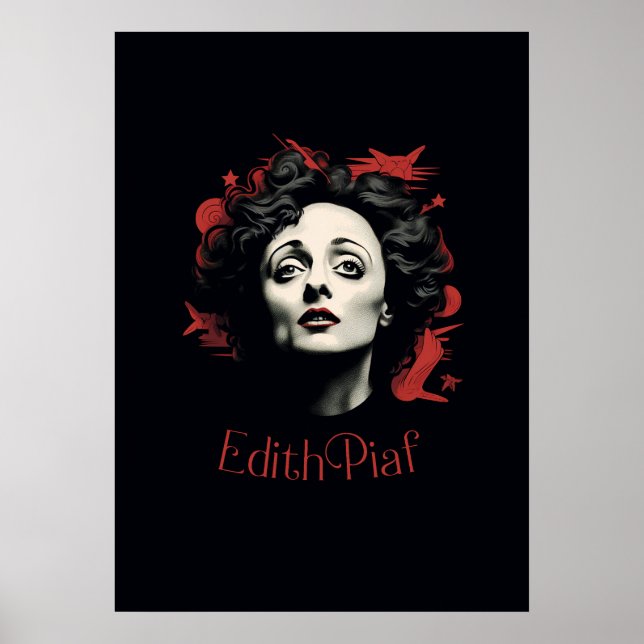 Poster Dessin Edith Piaf - portrait - vector (Devant)