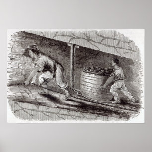 Poster Dessin féminin dans une fosse à charbon à Little B