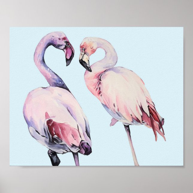 Poster Dessin Flamant rose mignon (Devant)