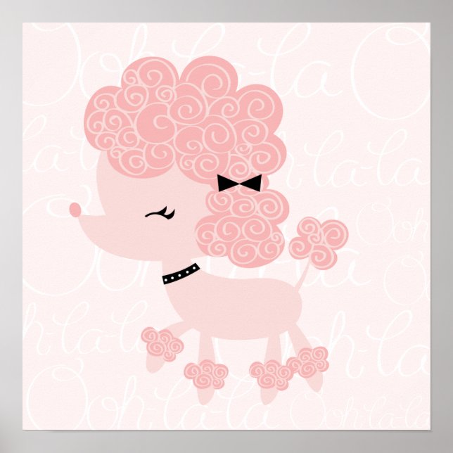 Poster Dessin Français Poodle Mur d'Art pour enfants (Devant)