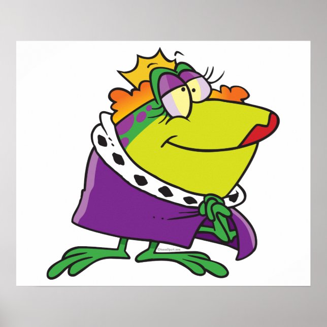Poster dessin humoristique de la reine de la grenouille (Devant)